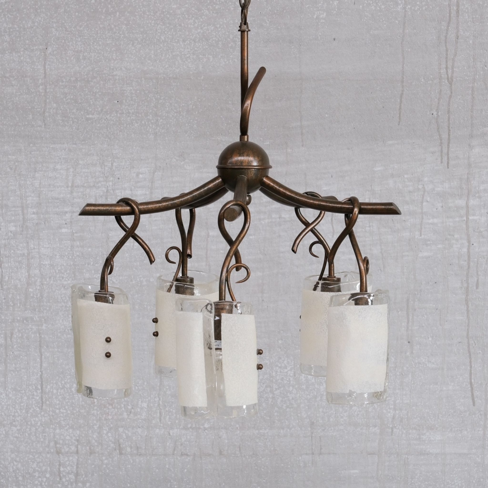 Murano glass mid-century italian chandelier