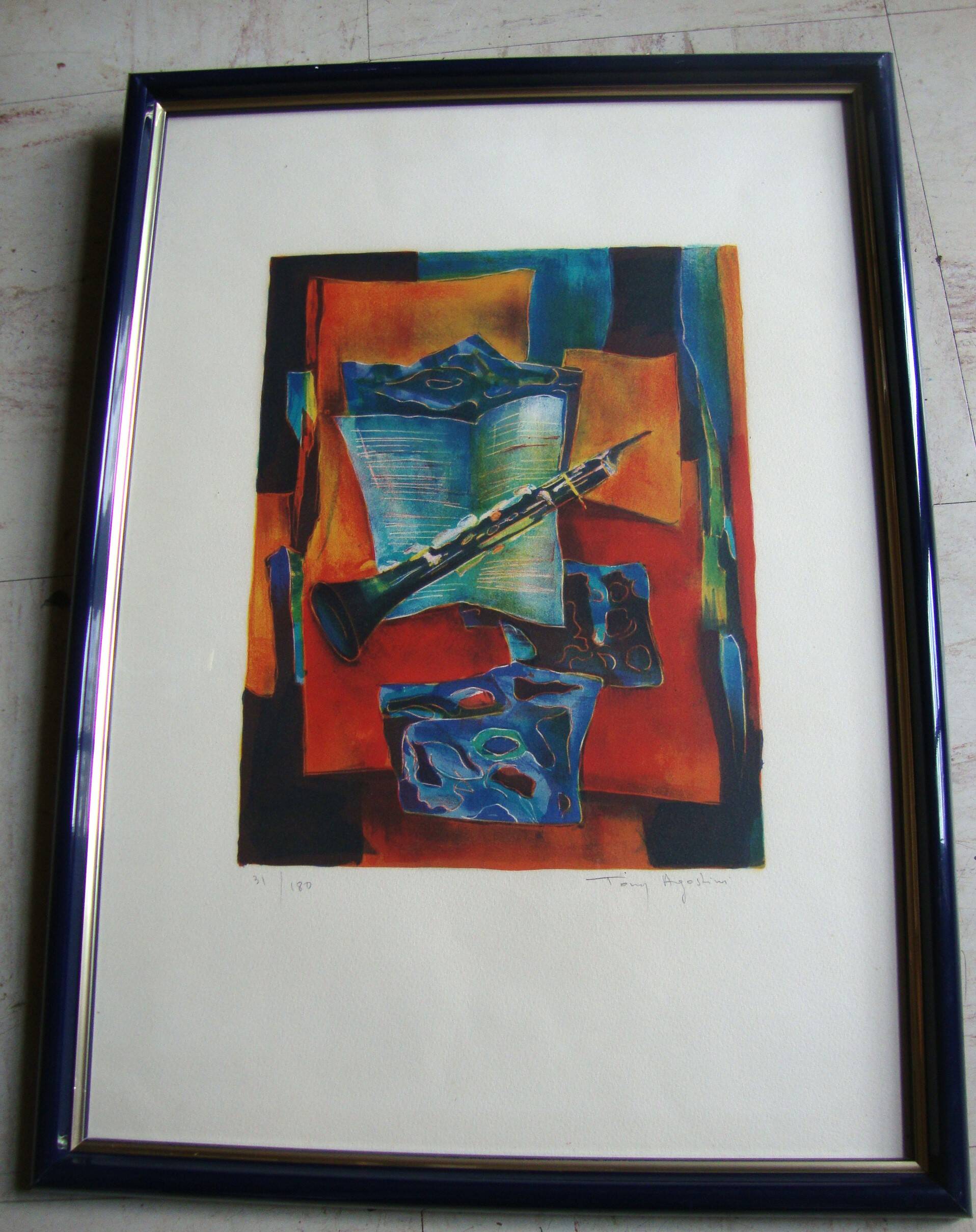 Tony agostini (bastia 1916-1990) litho nature morte ecole de paris