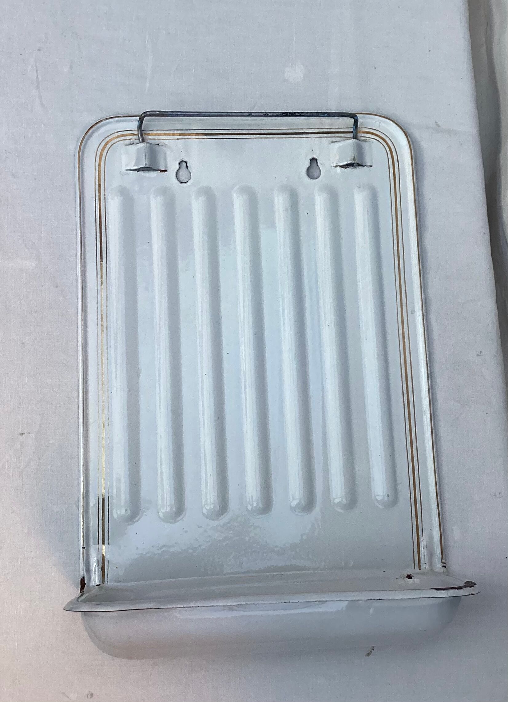 Vintage enamelled sheet metal utensil holder