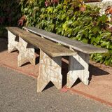 Pair of Bordeaux winemaker benches, France, 50s