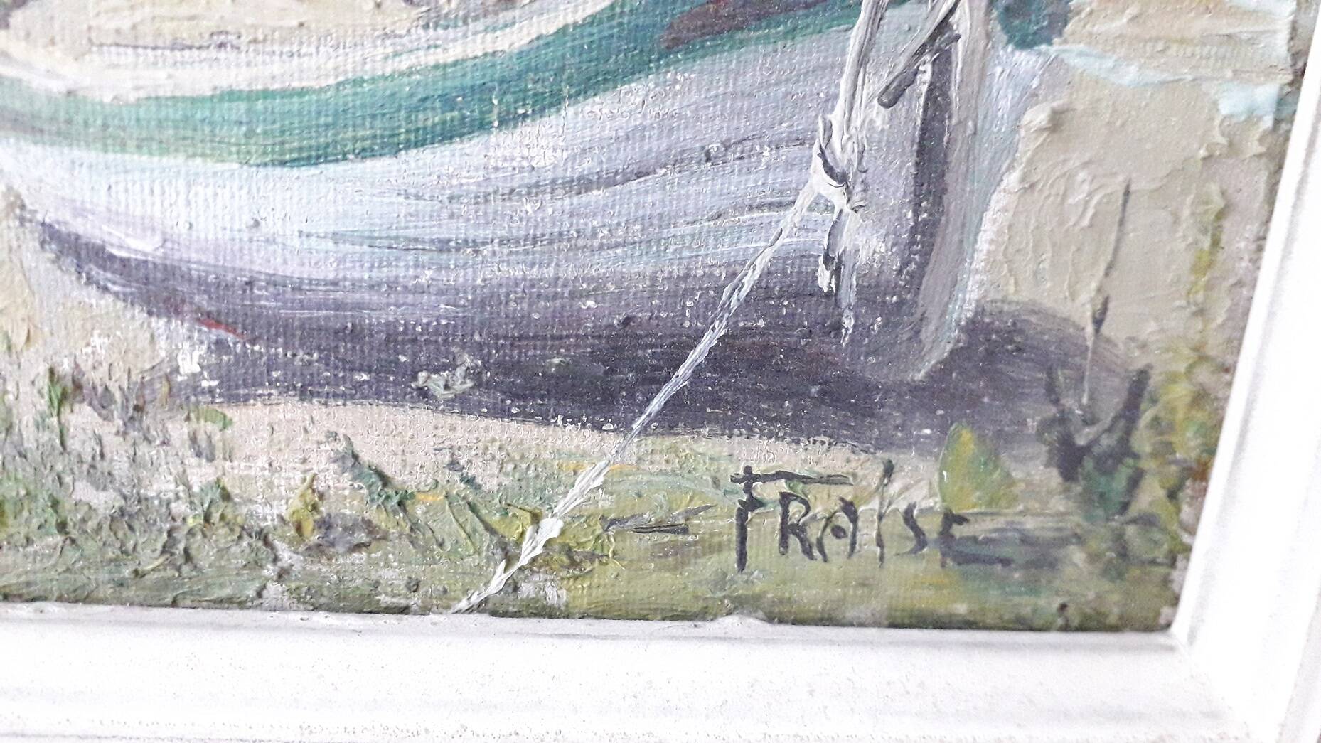 Tableau, huile sur toile marine
