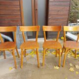 Set of bistro chairs, golden oak color