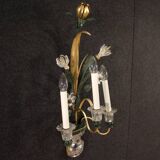 Italian crystal and metal wall lamp from the 70s