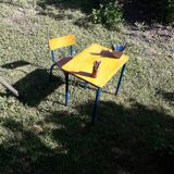 Desk desk desk table child school metal wood and vintage chair