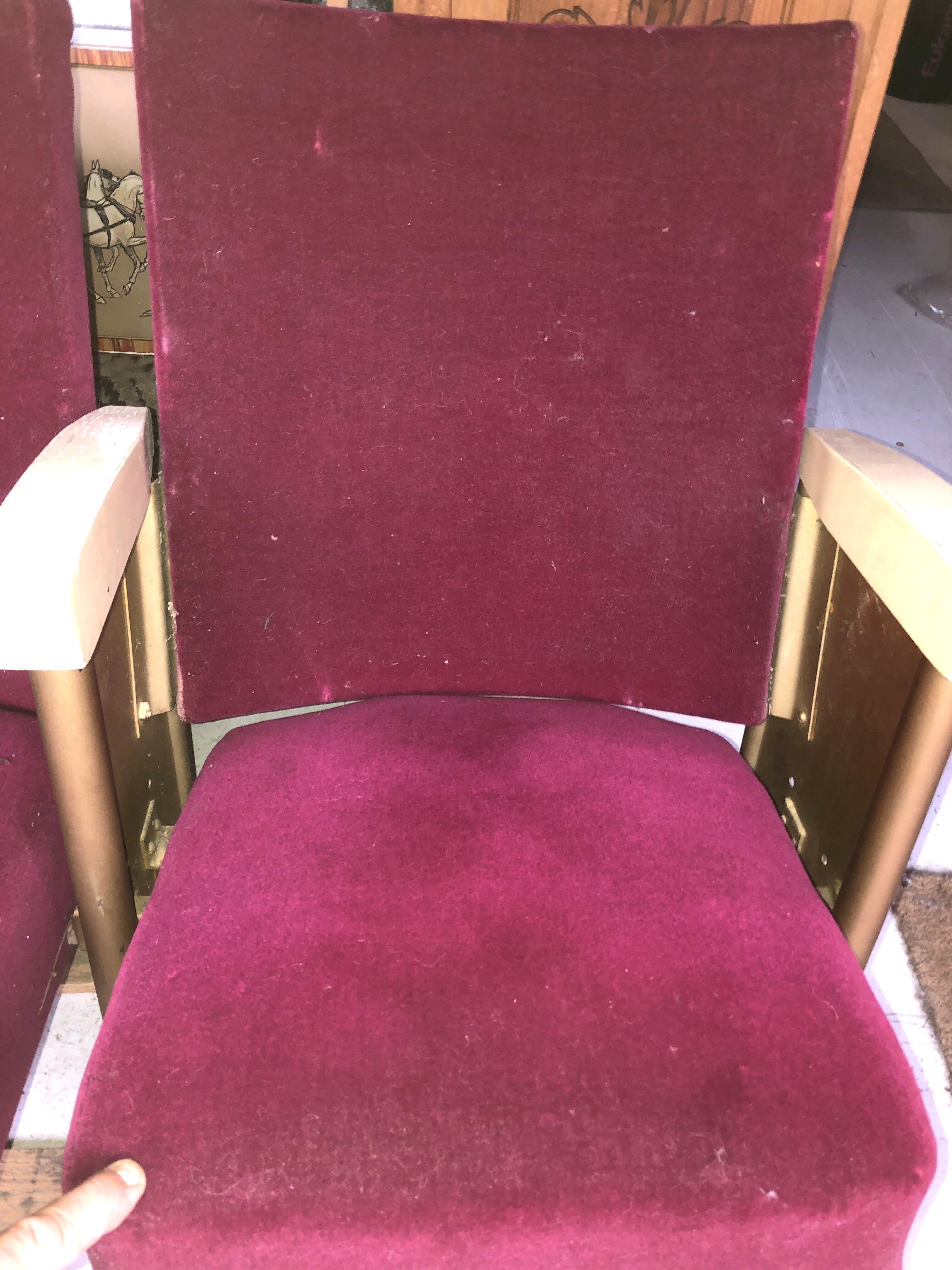 Vintage cinema bench 2 armchairs