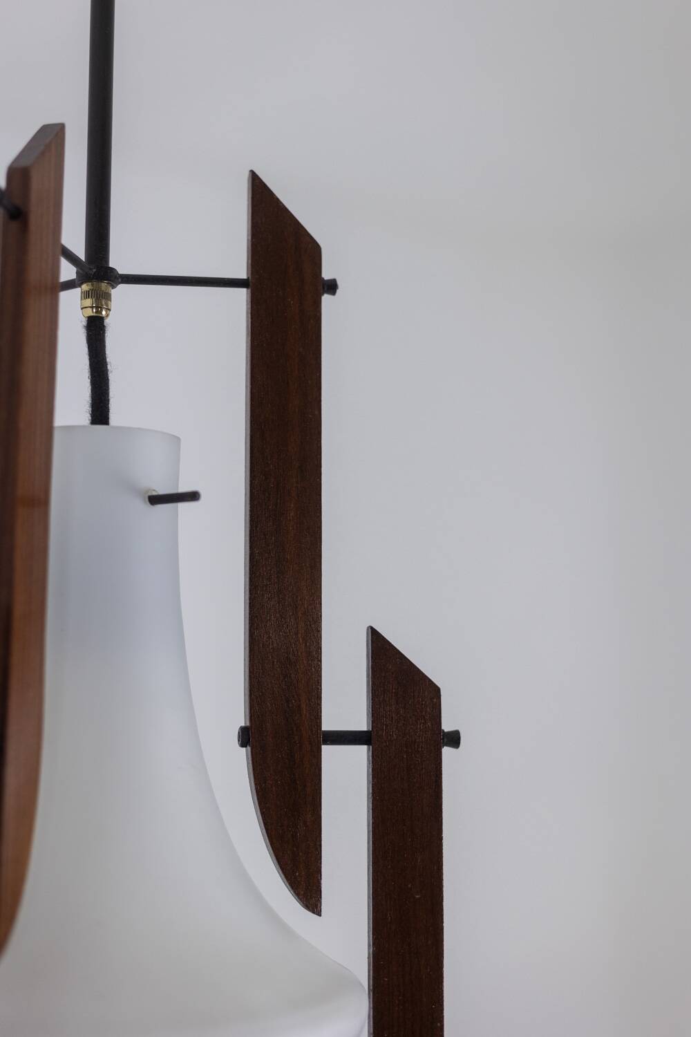 Ico Parisi. Pair of opaline pendant lights. 1960s.