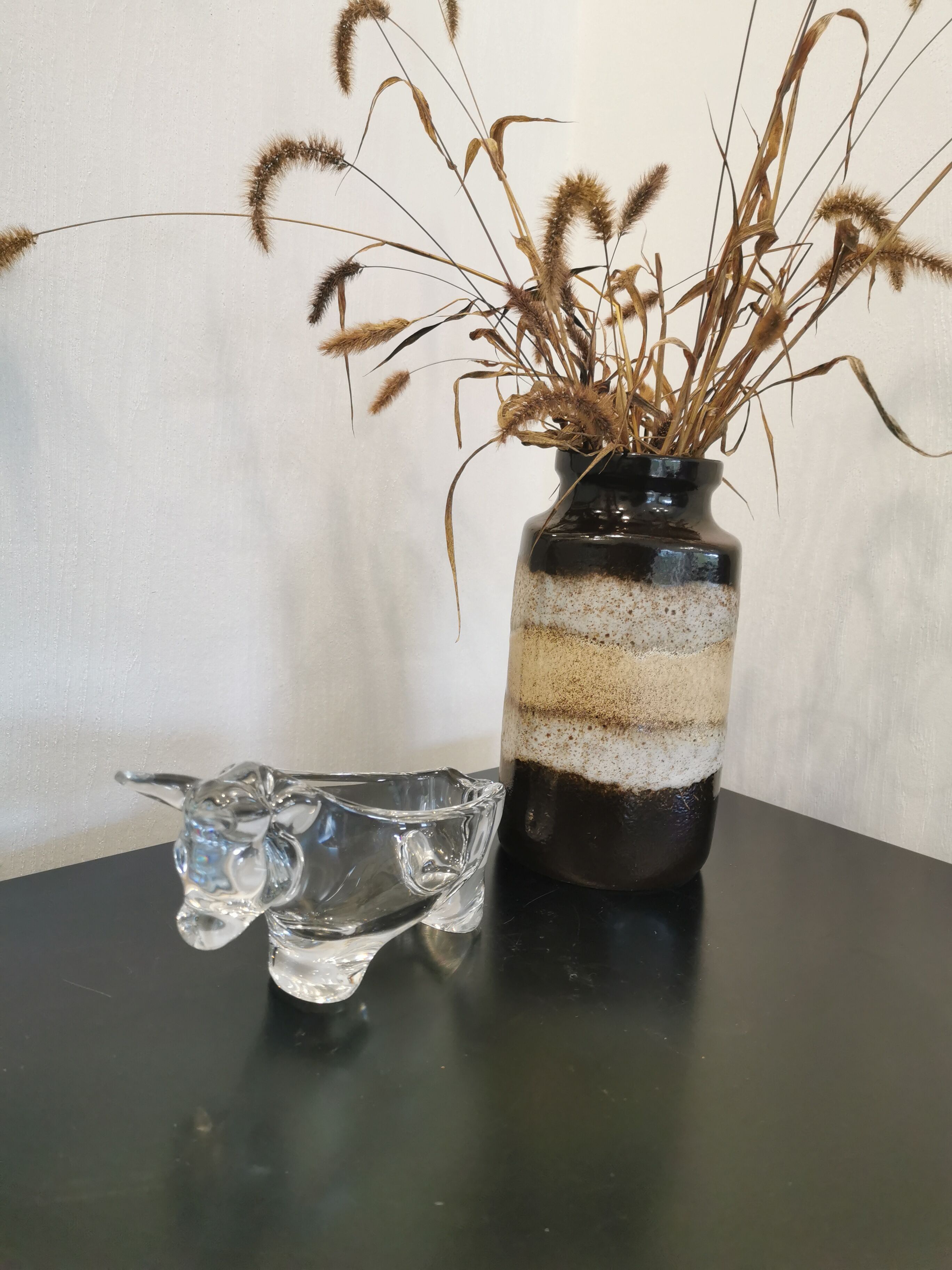 empty pocket/animal ashtray in Vannes crystal: Taurus