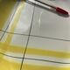 Oval plate Salins Montréal yellow checkered