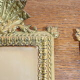 Pair of beveled bronze mirrors louis XIV