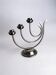 Art deco candlestick in stainless steel, 3 flames, Spain, 1970s