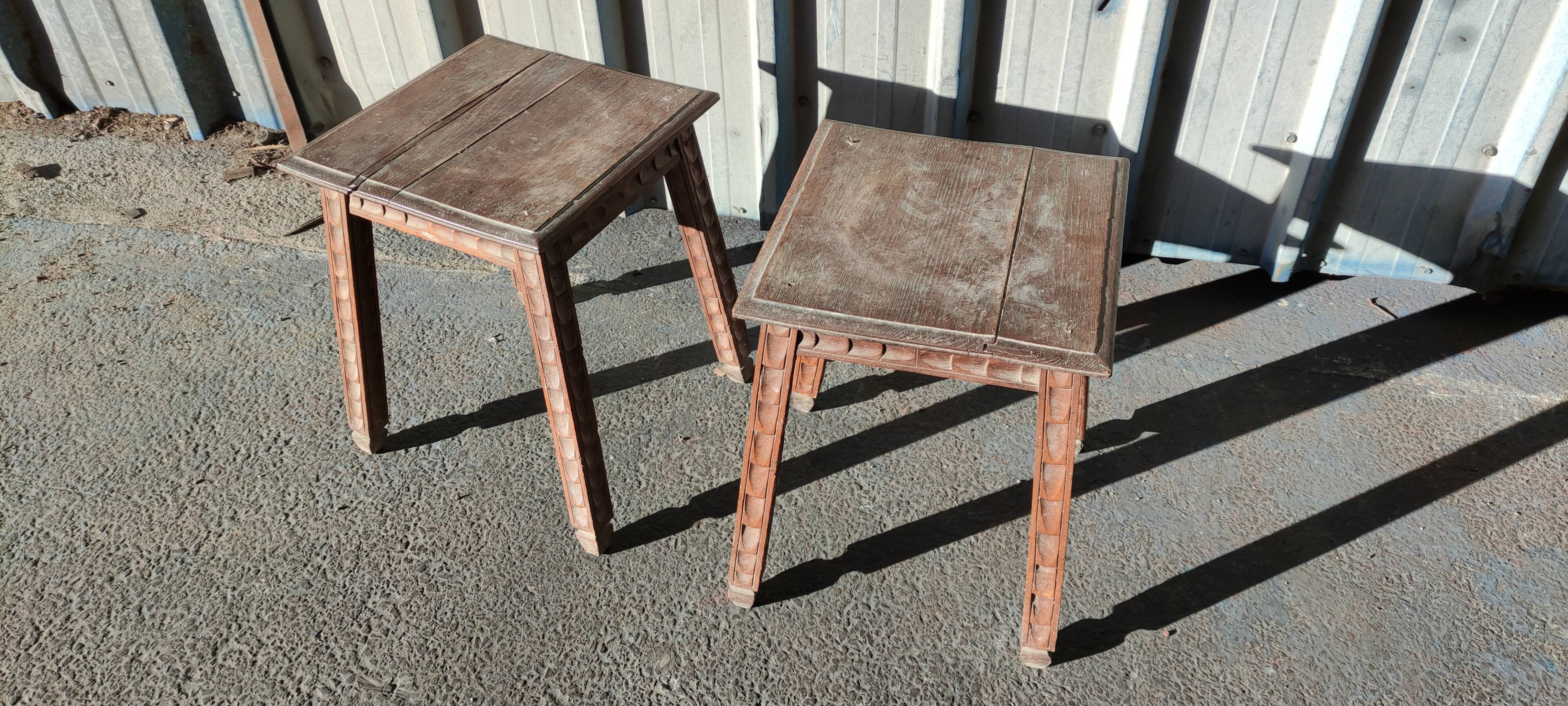 Pair of wooden stools