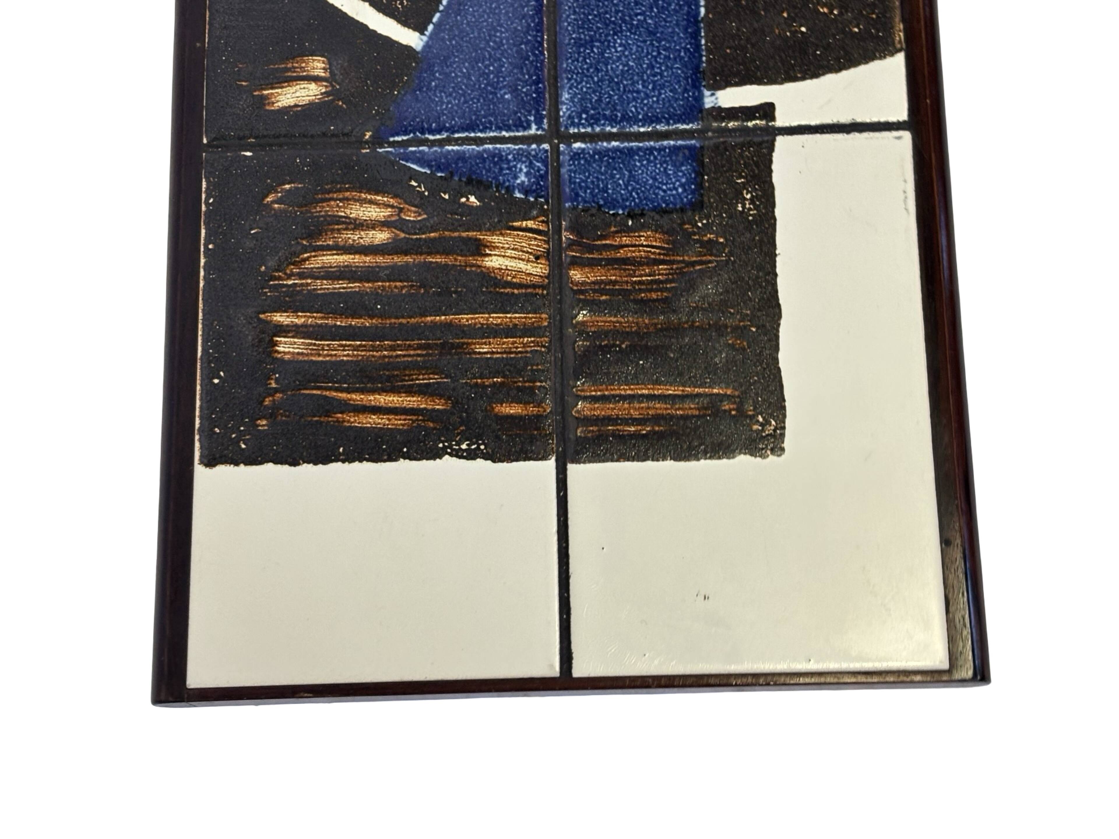 Vintage plant table small side table with rosewood tiles