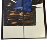 Vintage plant table small side table with rosewood tiles