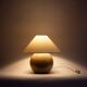 Ceramic ball lamp base in caramel beige color, 70s
