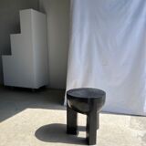 Monoxyl sofa end in black mango tree tripod half-sphere tray h:45 d:44