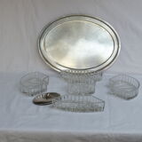 Dish to hors d'oeuvres crystal and silver marked monogram, number