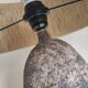 Table lamp in stoneware and natural jute