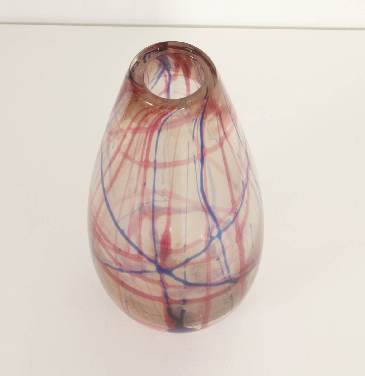 Vase de Murano à lignes colorées, Italie, 1950