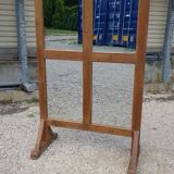 Screen - partition in old Burmese teak / 4 double-sided mirror panels