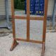 Screen - antique Burmese teak partition / 4 mirrored panels front and back