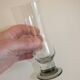 4 flutes + 4 verres à vin en cristal épais Tarente pied gris acier 1970