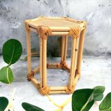 Small rattan side table pedestal table