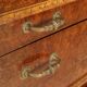 Antique walnut burl commode with marble top, Italy, 20th century.