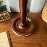 Large mahogany lamp with straw shade – "travel" spirit