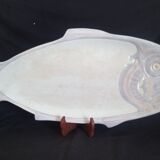 Old Fish Service for 12 pers. in Longwy ceramic, Copenhagen model, 1890s - 1939