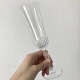 Set de 5 flûtes à champagne en verre taillé