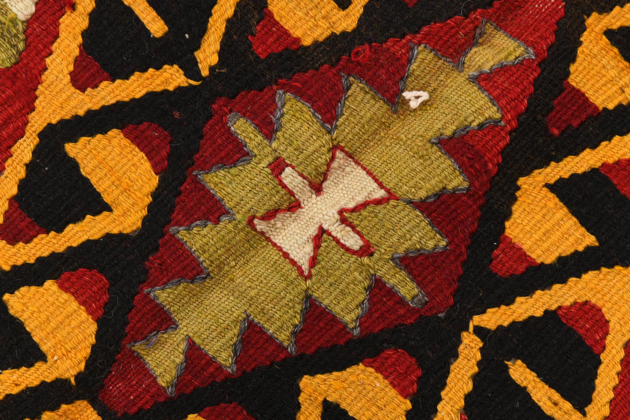 Turkish Red & Orange Tribal Vintage Kilim Rug, 168x295Cm