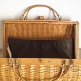 Sac à main valisette rotin vintage