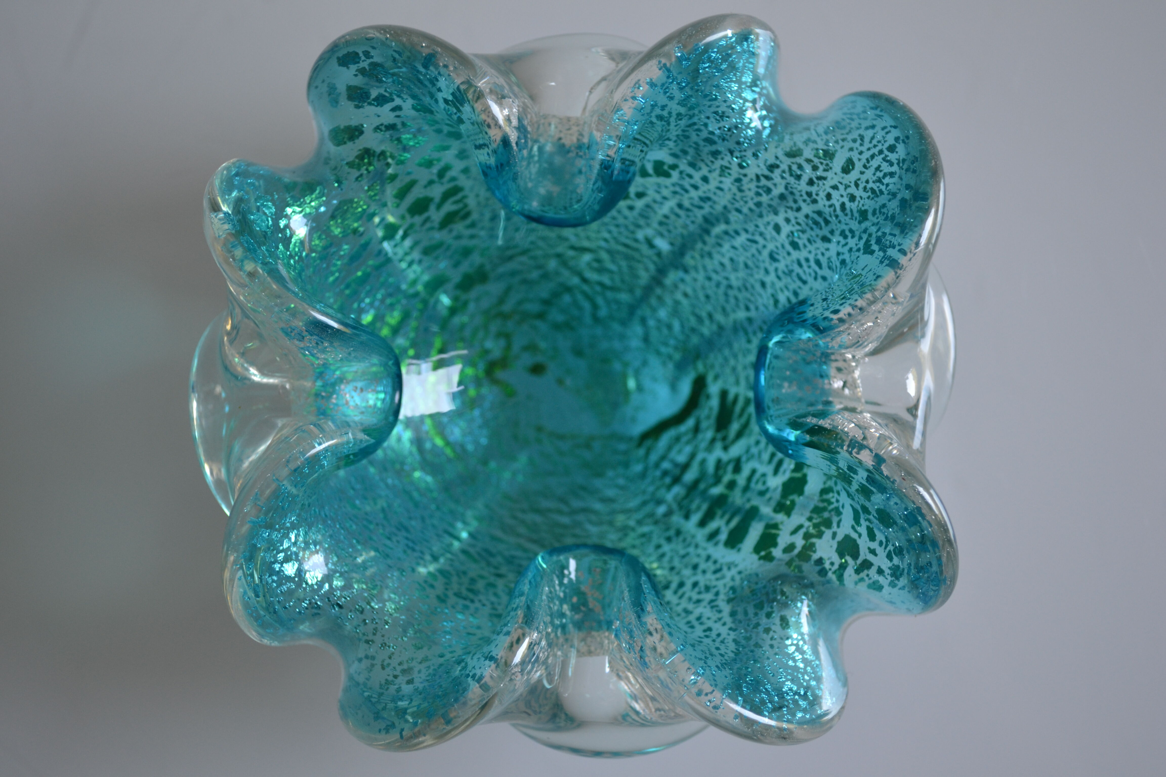 empty blue Murano pockets