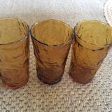 Series of 6 amber glasses