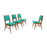 Ensemble de 4 chaises à manger français du milieu du siècle 1950