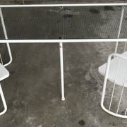 Vintage70's, Emu table in metal and glass, chairs swivelling under the table
