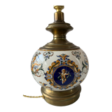 Ancienne lampe en faience de Gien décor renaissance 1876