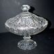Baccarat oval crystal compote dish with diamonds and pearls, 1850