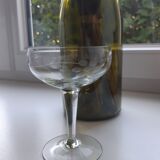 Set of 6 mismatched crystal champagne glasses 30s-40s