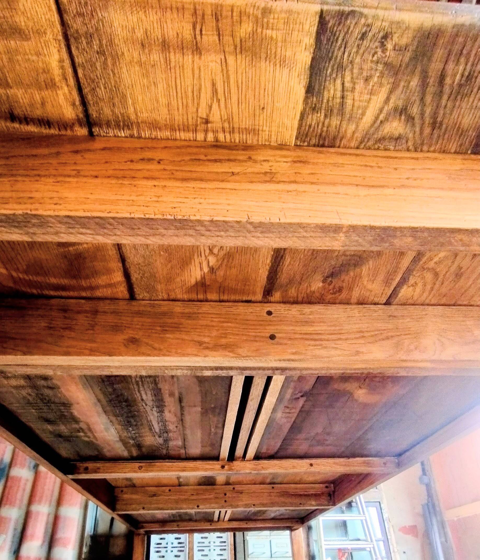 Solid oak farmhouse table, 270x120 cm, with 4 drawers