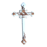 Hand-painted ceramic wall crucifix