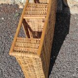 Rattan shelf 46 cm high with 3 floors vintage
