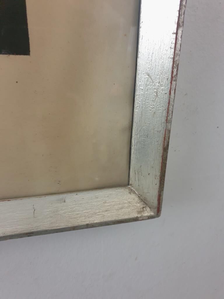 Linocut skating art deco painting - vintage sport - ice skates