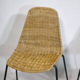 Set of 3 Basket Chairs by Franco Legler, Wicker and Metal, 1960s