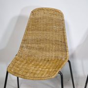 Set of 3 Basket Chairs by Franco Legler, Wicker and Metal, 1960s