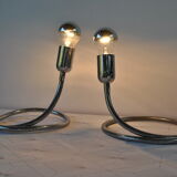 Snake model lamps pair by Gepo ,1970