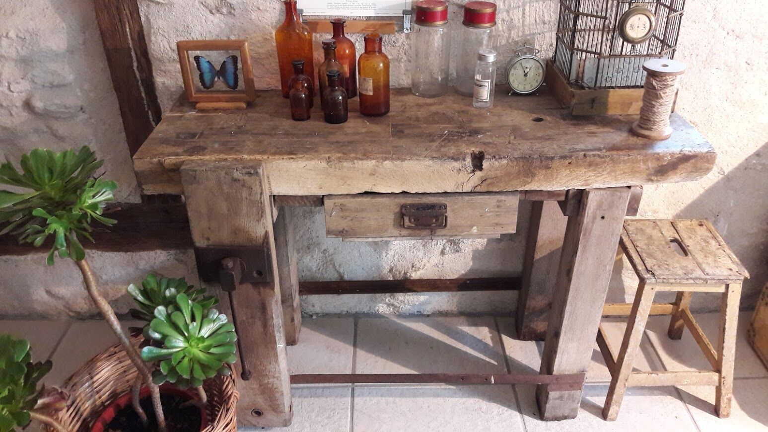 Établi de menuisier ancien