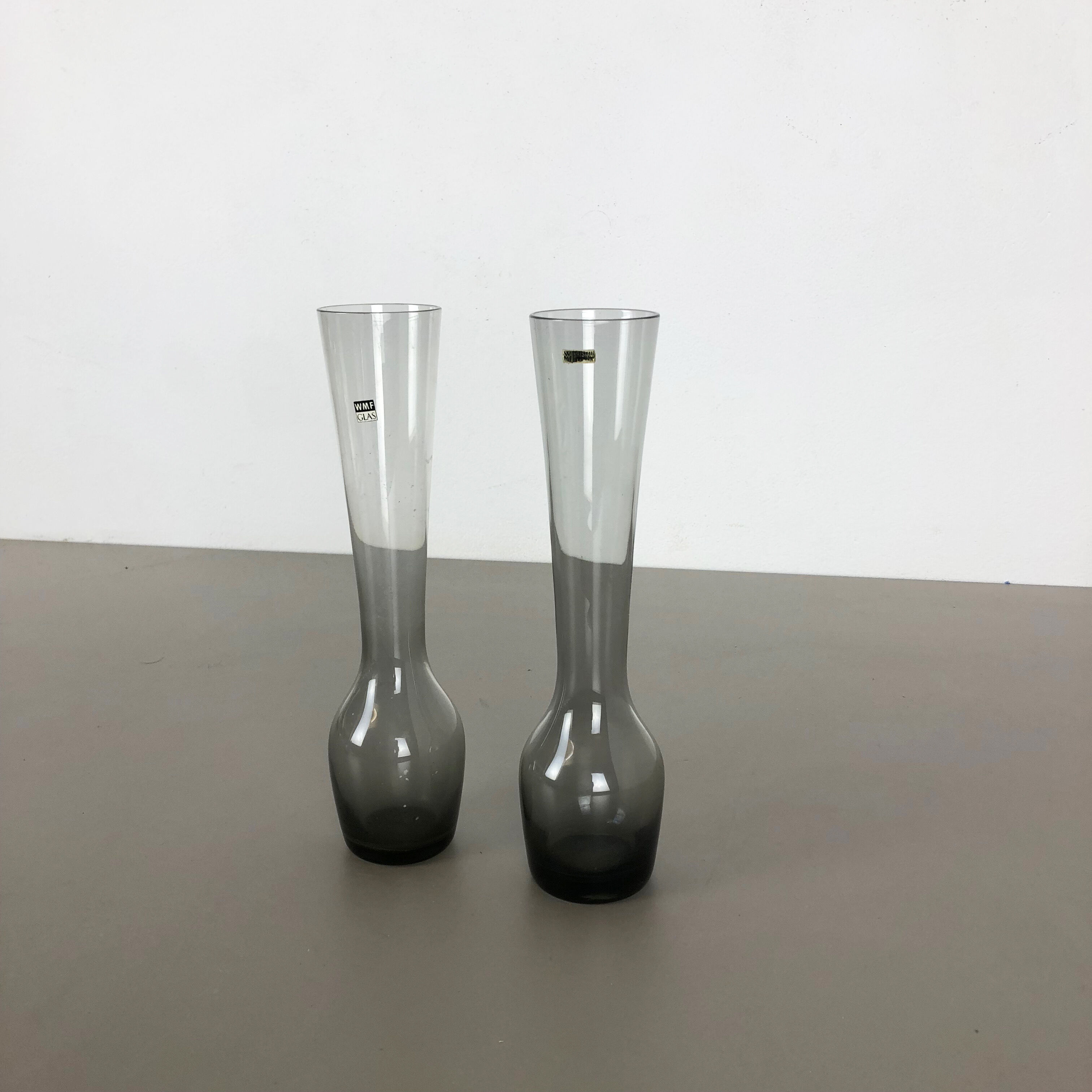 Set of 2 turmalin vases by Wilhelm Wagenfeld for WMF, Germany 1960s