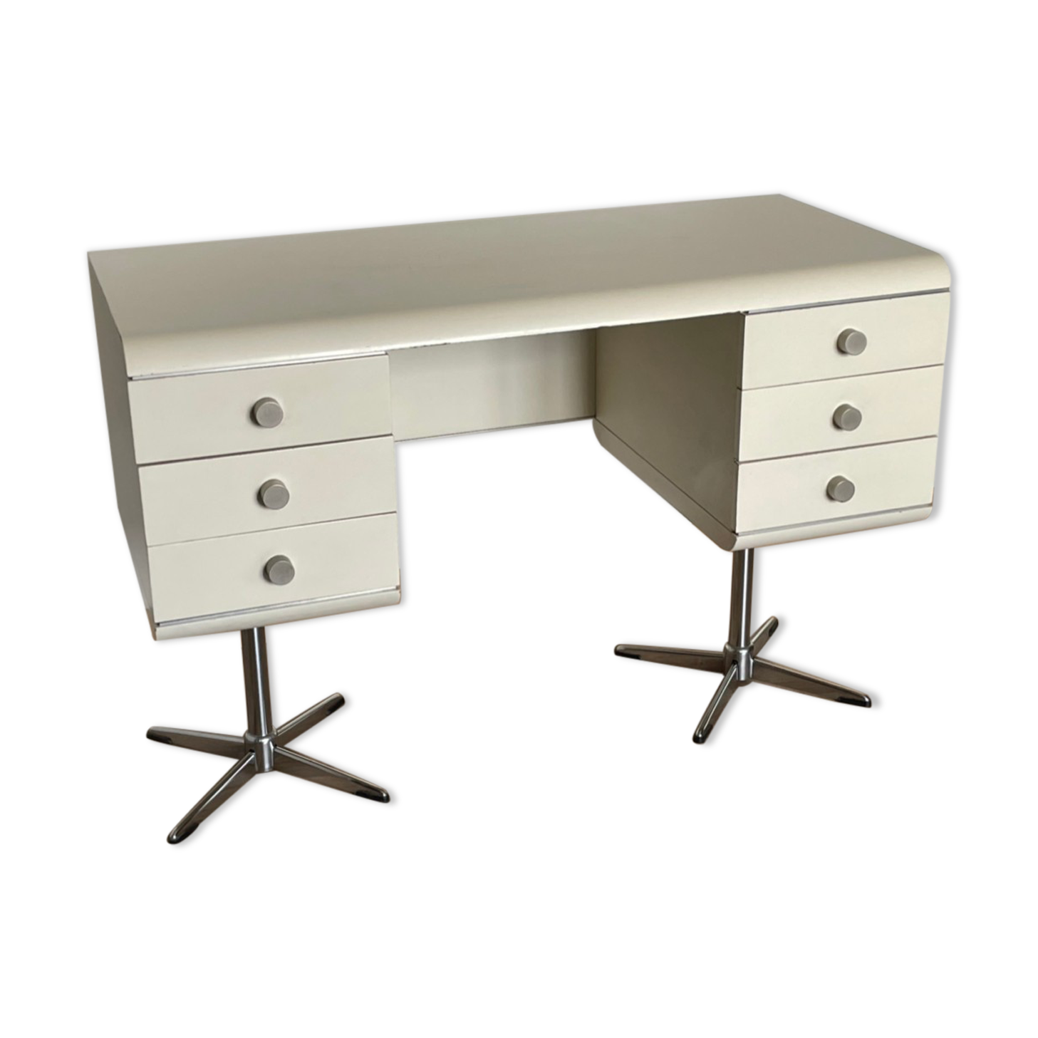 White laqué desk, year 70