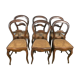 Suite de 6 chaises Louis Philippe en noyer et cannage 19eme